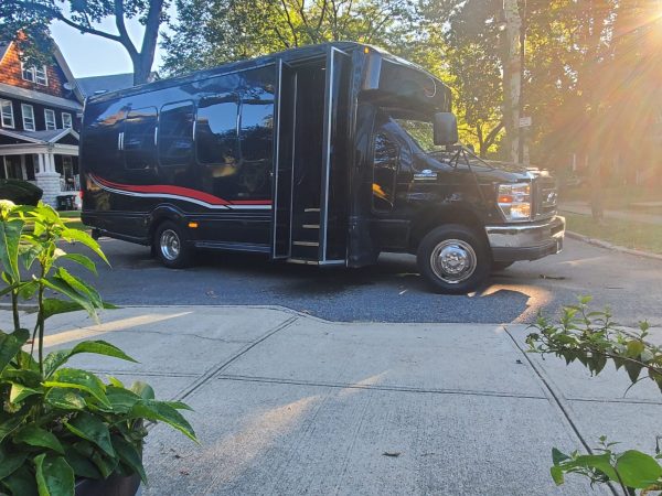 Long Black Ford Van